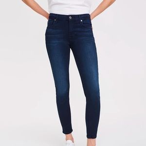 7 for All Mankind “the Skinny” mid-rise jeans in twilight blue, size 24